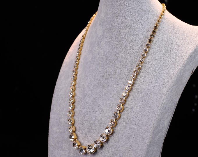 Georgian Style Wedding Austrian Healing White Crystal Bridal Necklace | Anna Wintour Inspired Bridesmaid Jewelry Gift for Mothers