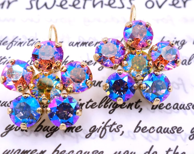 Flower Candy Bullets Drop Earrings: Austrian Crystal Bridal Jewelry