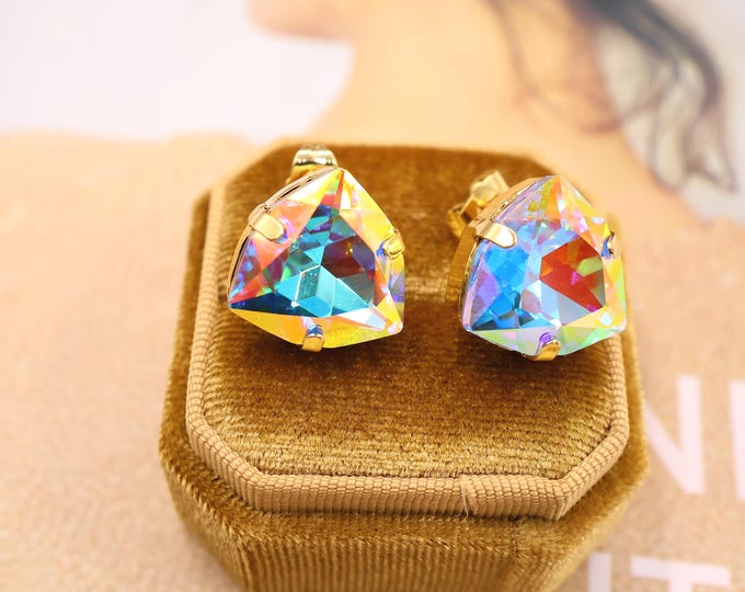 Austrian AB Crystal Chandelier Earrings: Bride and bridesmaids Wedding Jewelry