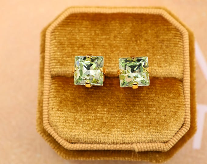 Austrian Noble olive green Crystal Chandelier Earrings: Bride and bridesmaids Wedding Jewelry