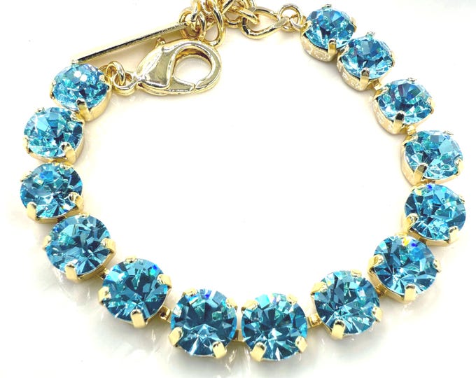 Klein blue Austrian Crystal Bracelet,suitable for bridal jewelry and bridesmaid gifts,adjustable length