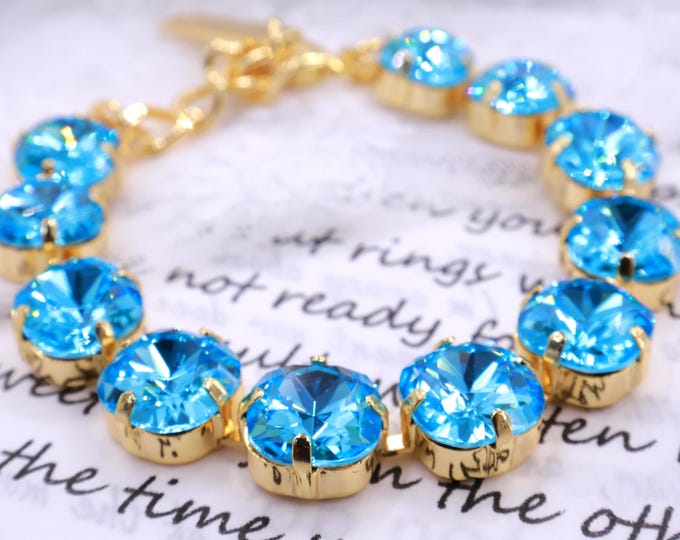 Light Turquoise Crystal Bracelet: Austrian Bridal Jewelry