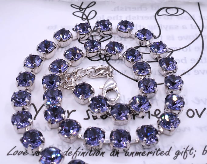 Tanzanite Tennis Necklace: Austrian Cut Bridal Jewelry