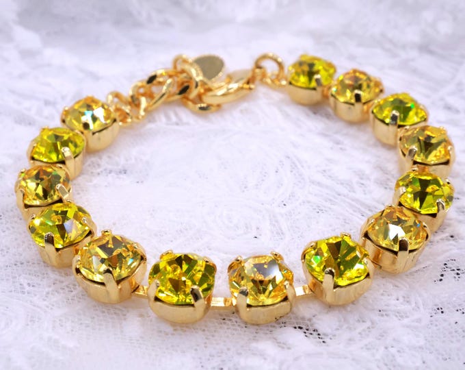 Golden Phantom, Austrian Crystal Bracelet,suitable for bridal jewelry and bridesmaid gifts,adjustable length