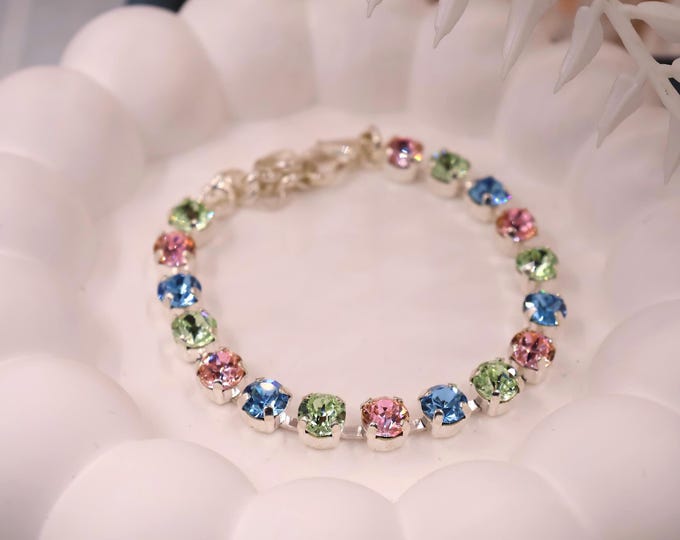 Austrian Crystal Bracelet: Candy style Bridal Bridesmaid Jewelry, Adjustable