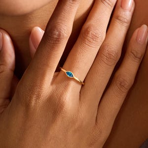Personalized Family Birthstone Ring, Dainty Stackable Ring, Birthstone Jewelry Gift, Gold Anniversary or Birthday gift, Mother's Gift Her