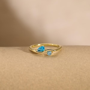 Benutzerdefinierte Familie Geburtsstein Ringe, 14K Gold Birthstone Ring, Zierliche stapelbare Ring, Mutter-Tochter Ring, Geburtstagsgeschenk, Muttertagsgeschenk