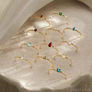 Custom Birthstone Ring, Dainty Family Birthstone Ring, Stackable Birthstone Ring, Bridesmaid Gifts, Mother Jewellery, Mother's Gift for her
