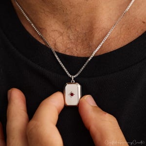 Collar con medallón personalizado con foto, collar con piedra de nacimiento, regalo para damas de honor, regalo para hombres, joyería conmemorativa, regalo de cumpleaños, regalo del Día del Padre