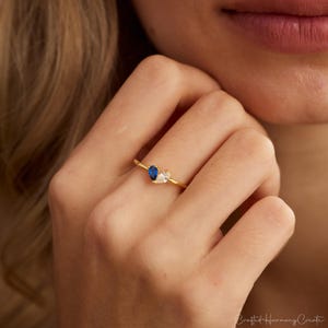 Personalisierter Herz Birthstone Ring, 2 Birthstone Ring, Mutters Ring, Zierliche Stapel Schmuck Bedeutungsvolles Geschenk für Sie, Abschlussgeschenk Bild 16