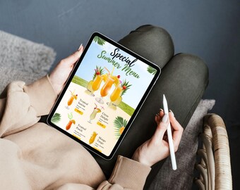 Editable Summer Drinks Café Menu | Refreshing Beverage Menu Template | Printable & Digital Canva Design