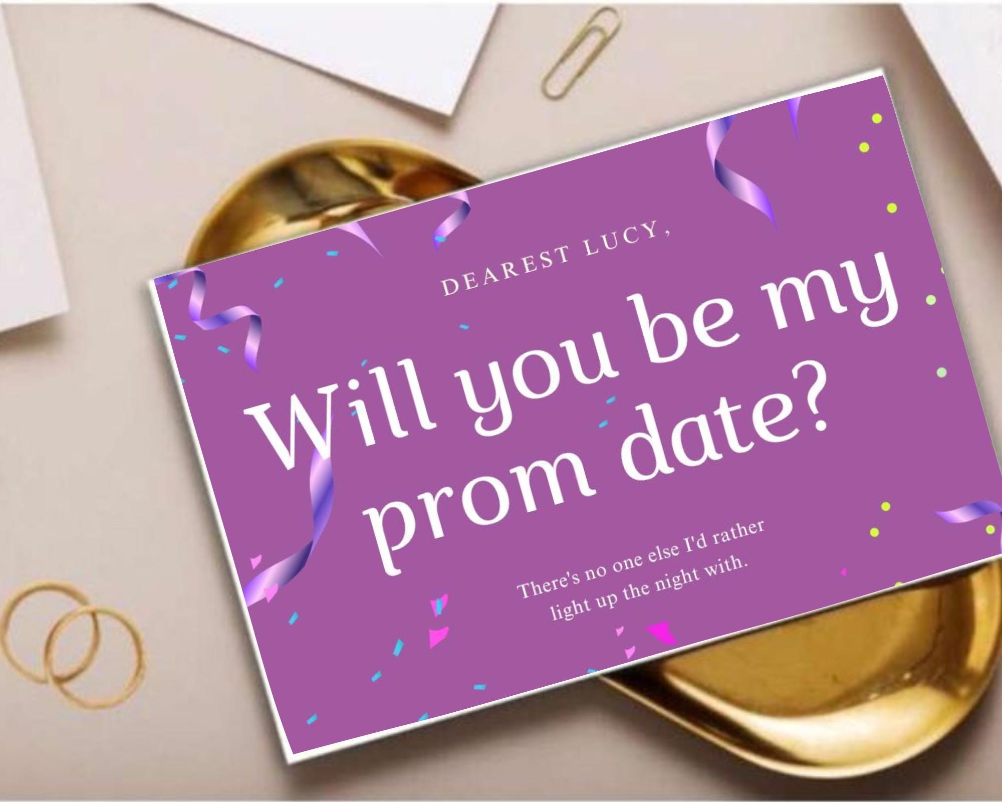Prom Date Design Editable Promposal Card: Romantic Prom Date Template (digital) - Etsy