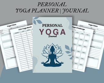 Agenda de yoga, diario de bienestar y registro de actividad física para 2025 (descarga digital)