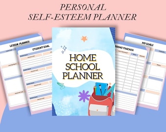 Homeschool Planner Printable: Canva Template, 95 Pages (Digital Download)