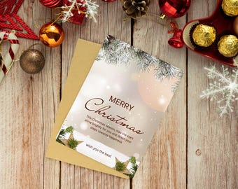 Plantilla de invitación festiva navideña / Canva editable en Word / Descarga instantánea / Diseño para fiesta navideña