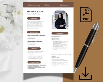 Professional Teacher Resume Bundle | ATS-Friendly Educator Resume + Cover Letter | Editable Canva & Word | Instant Download