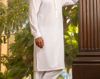 Men's Handmade Cotton Pathani Kurta: Embroidered Gent's Party Wear