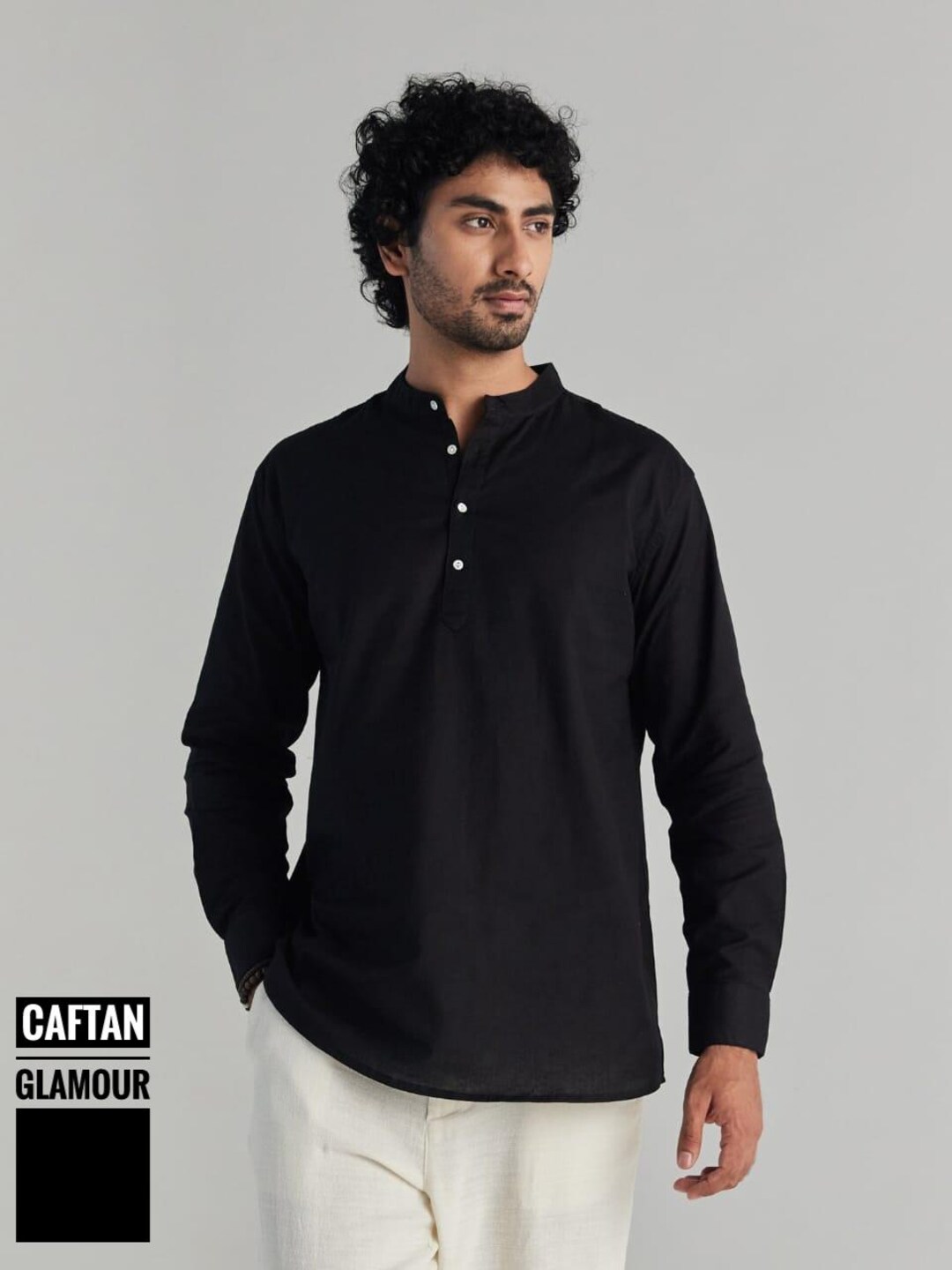 Black Short Kurta | Short Indian Kurta | Shirt Style Kurta | Shirt ...