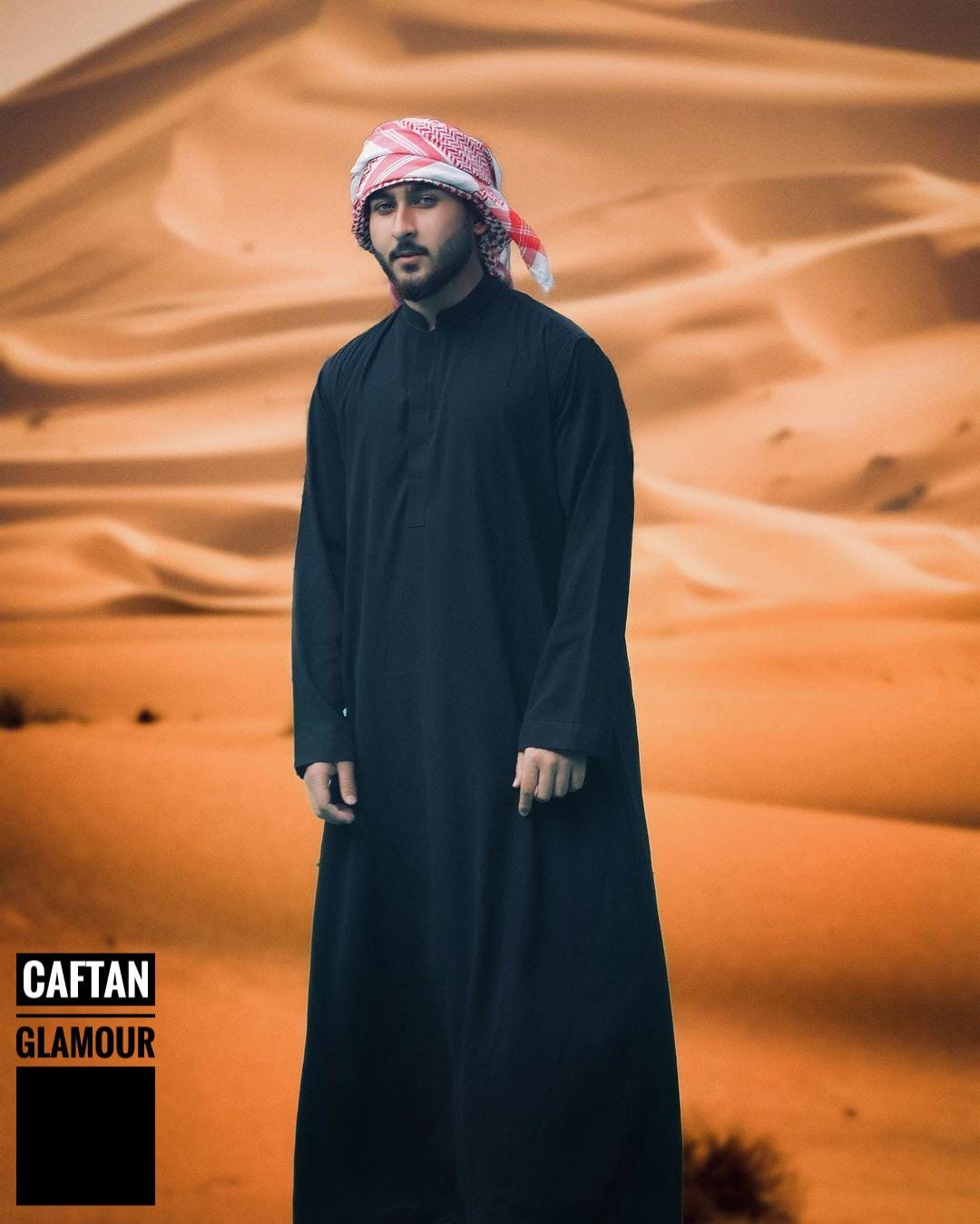 Caftan noir en lin pour homme peignoir fait main France