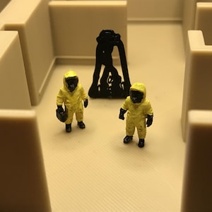 Backrooms Miniature Playset with 2 Async Mini Figures | Micro Machines & Polly Pocket Inspired Liminal Space Diorama | Horror Collectible