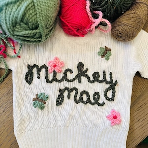Benutzerdefinierte Name gestickt Kleinkind oder Baby Pullover, personalisierte Baby Pullover