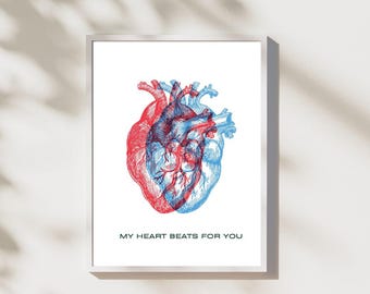 Anatomical Heart Print: Medical Anatomy Art, Science Poster (Digital Download)