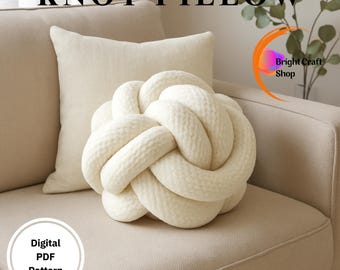 Knot Pillow Crochet Pattern: Velvet Tube Cushion DIY (PDF Download)