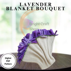 Lavendel Decke Blumenstrauß Häkelanleitung PDF | 3D Blumen Babydecke | Sofortdownload | Anfängerfreundlicher runder Überwurf | Viral Design |DIY
