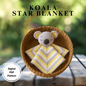 Koala Star Lovey Blanket Crochet Pattern: Amigurumi Security Toy (PDF Digital Download