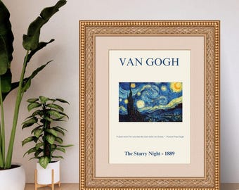Van Gogh Starry Night Print: Iconic Wall Art (Digital Download)