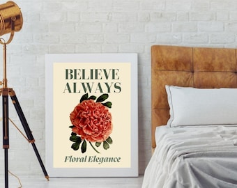 Minimalist Floral Print: Boho Flower Wall Art (Digital Download)