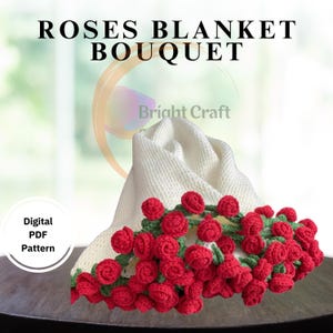 Trending Roses Decke Blumenstrauß Häkelanleitung PDF | Viral Amigurumi häkeln | Digitales PDF-Tutorial | Floral Decke DIY | Baby-Decke Geschenk
