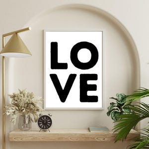 Love Wall Art | Minimalist Love Poster | Modern Digital Download | Printable Love Art | Wall Decor | Love Typography Print | Romantic Decor