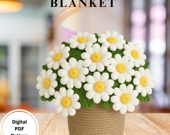 3D Daisy Crochet Blanket Pattern | Flower Throw (PDF Pattern)