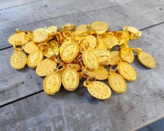 wholesale Miraculous Medals Gold color Lot Bulk 5/10/20/50/100/ Pcs