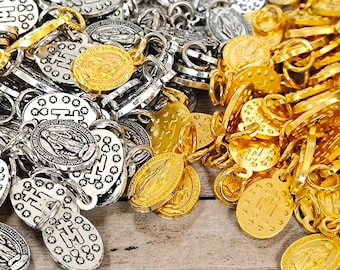 wholesale Miraculous Medals Silver color Gold tone Lot Bulk 5/10/20/50/100/ Pcs