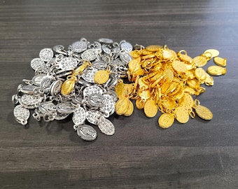 wholesale Miraculous Medals Silver color Gold tone Lot Bulk 5/10/20/50/100/ Pcs