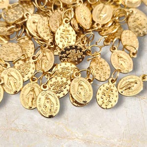 wholesale Miraculous Medals Gold color Lot Bulk 5/10/20/50/100/ Pcs