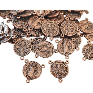 ST BENEDICT MEDALS Rosary center  wholesale 10, 20, 30 , 50 , 100 pcs, Holy medals, catholic medals Rosary Part