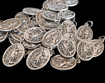 St Michael / Angel Guardian medals, lot bulk medal 6,10, 20, 30, 50 pcs  wholesale