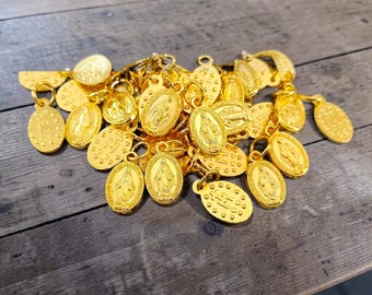 wholesale Miraculous Medals Gold color Lot Bulk 5/10/20/50/100/ Pcs