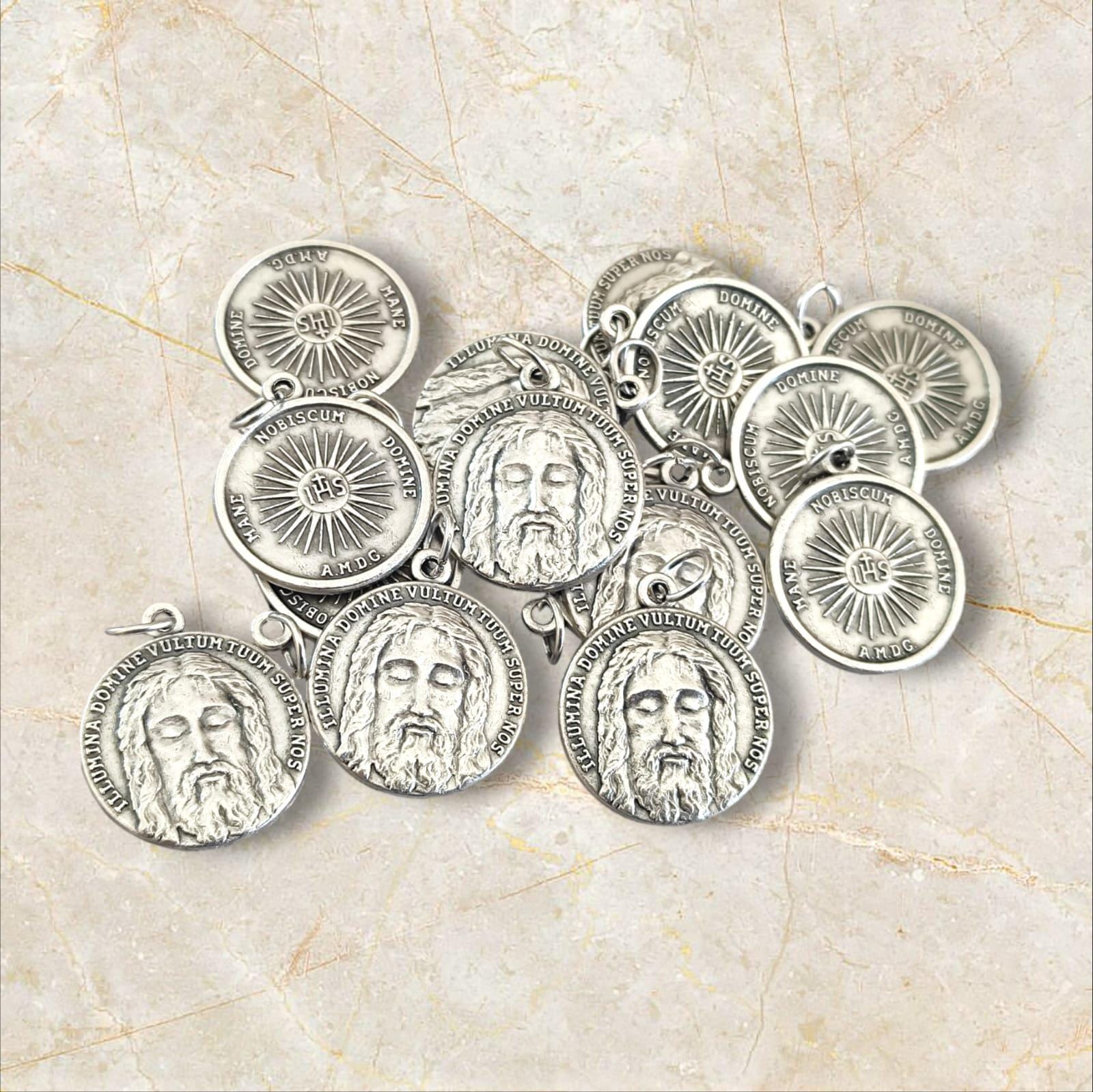 wholesale Médailles de la Sainte-Face du Christ - Médaille latine des cinq plaies de Jésus - Seigneur, fais briller ta face