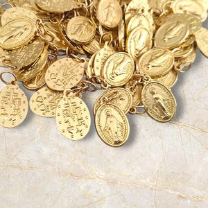 wholesale Miraculous Medals Gold color Lot Bulk 5/10/20/50/100/ Pcs