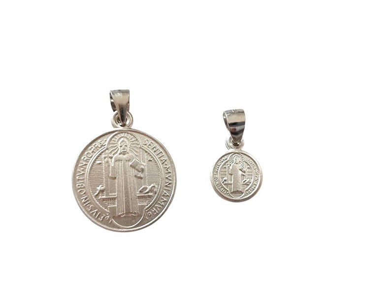 St Benedict Medal Necklace Pendant Sterling Silver 925 Catholic ...