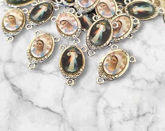 Centro mayorista de intersectores para rosario, medalla de la Virgen María, piezas para rosario de bricolaje, centro de rosario para joyería religiosa de Jesús