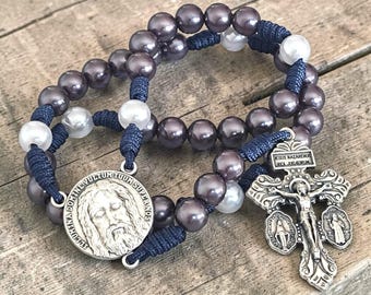 The Holy Face Chaplet  Christ  Rosary   Handmade Holy Face  medals Pocket rosary