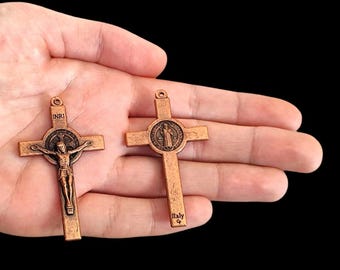 Wholesale St. Saint Benedict cross crucifix  Benedict crucifix bronze color  Lot Box  2 inch