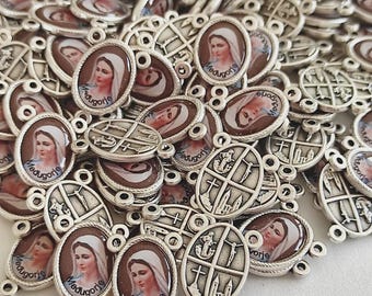 Groothandel Onze-Lieve-Vrouw Medjugorje-centrum intersectoren voor rozenkrans Maagd Maria-medaille, doe-het-zelf rozenkransonderdelen, rozenkransstuk voor religieuze Jezus