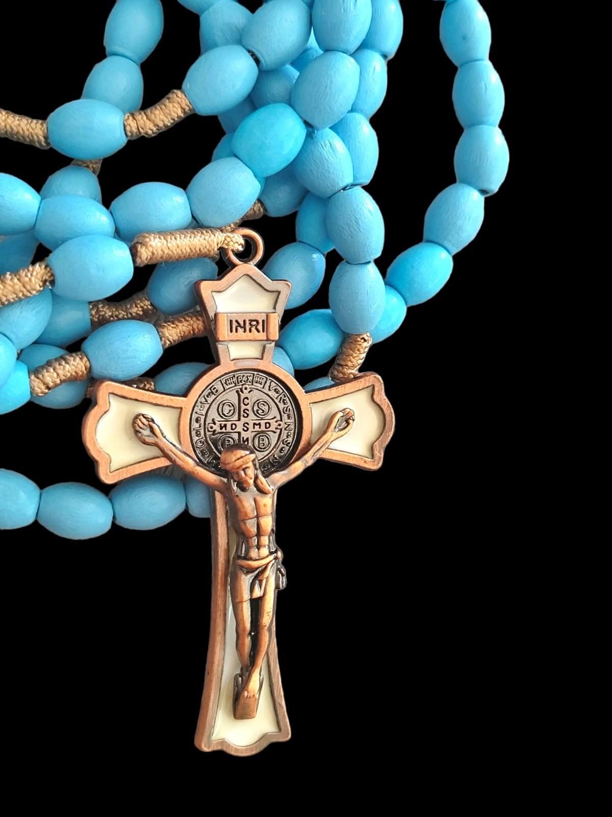 20 Decade Rosary St. Benedict Cross Rosary 15 Decade Sacred Heart Jesus ...