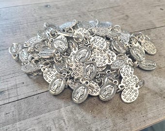 wholesale Miraculous Medals Silver color Lot Bulk 5/10/20/50/100/ Pcs